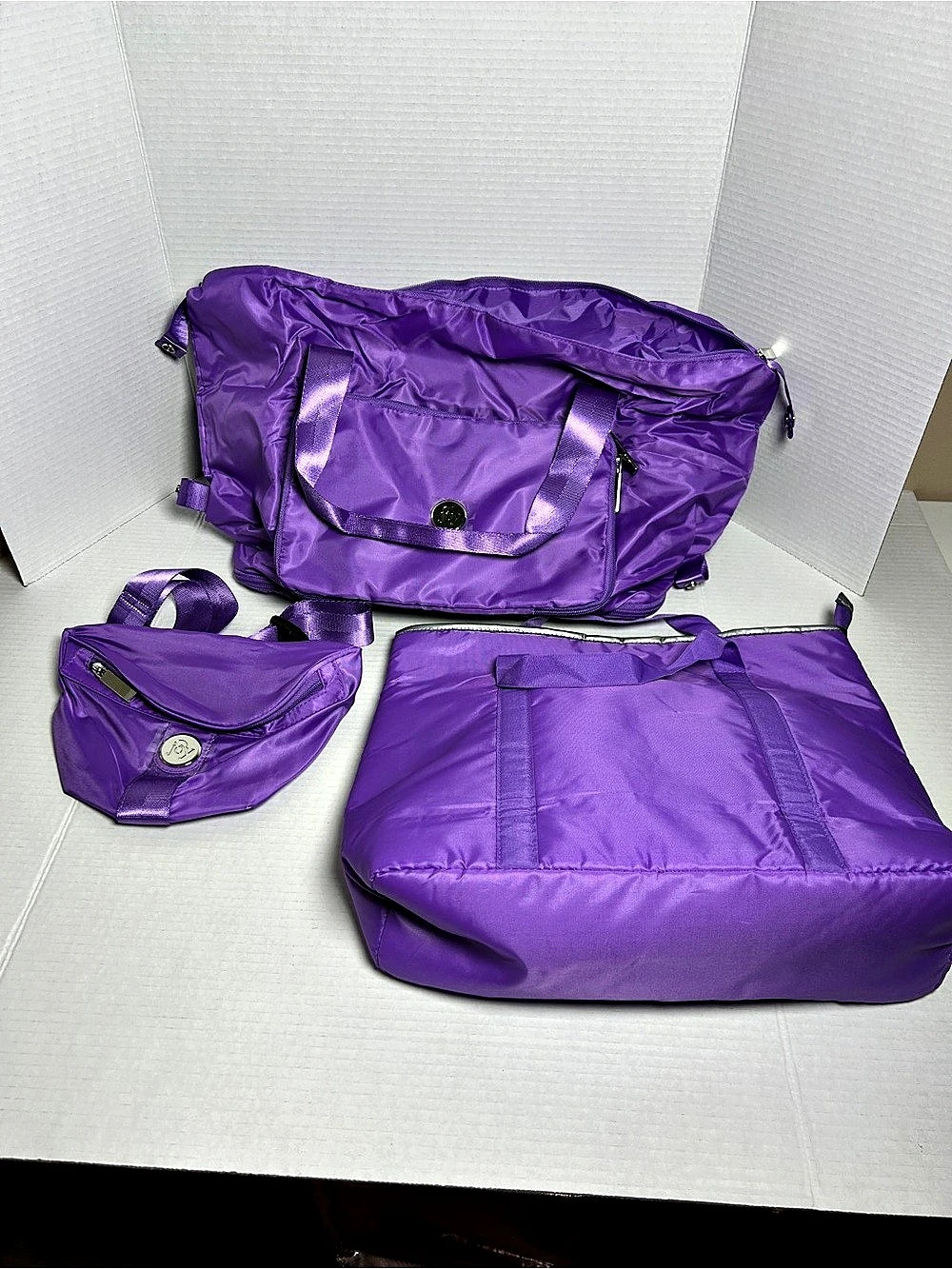 Joy Mangano  Purple 3-Piece  Bag Set